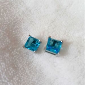 Blue aquamarine earrings